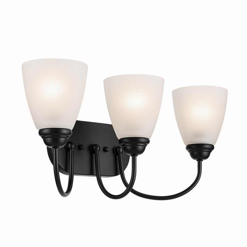 Kichler 45639BK Three Light Bath, Black