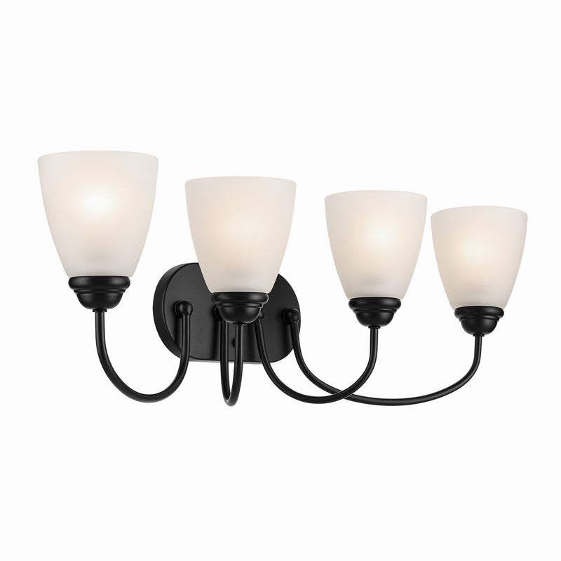 Kichler 45640BK Four Light Bath, Black