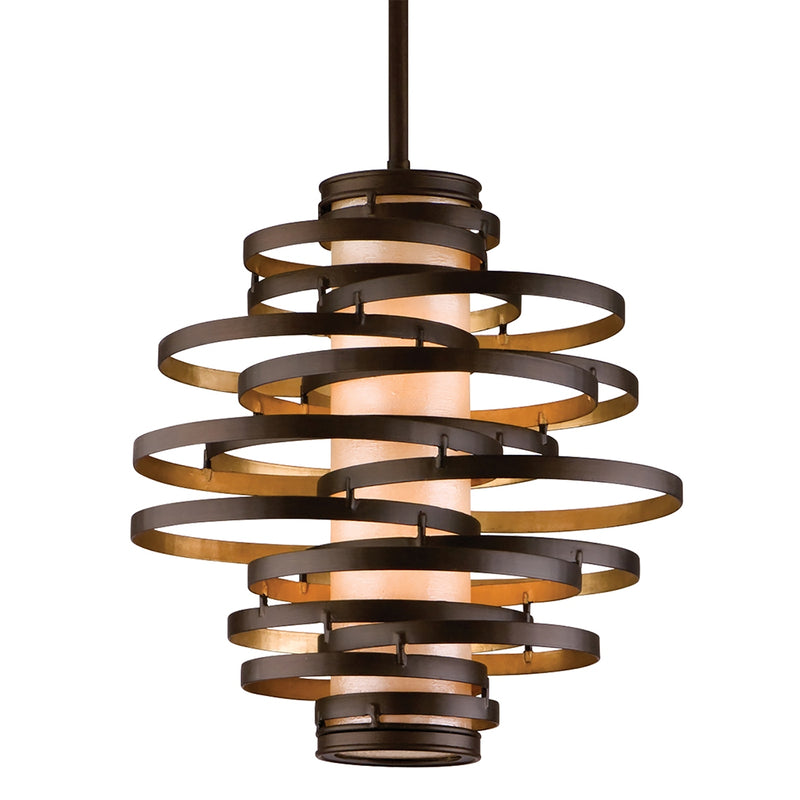 Corbett Lighting 113-42-BRL/GL Two Light Pendant, Bronze Leaf/Gold Leaf