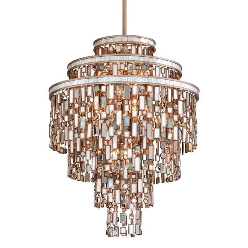 Corbett Lighting 142-413-CPL 13 Light Chandelier, Champagne Leaf