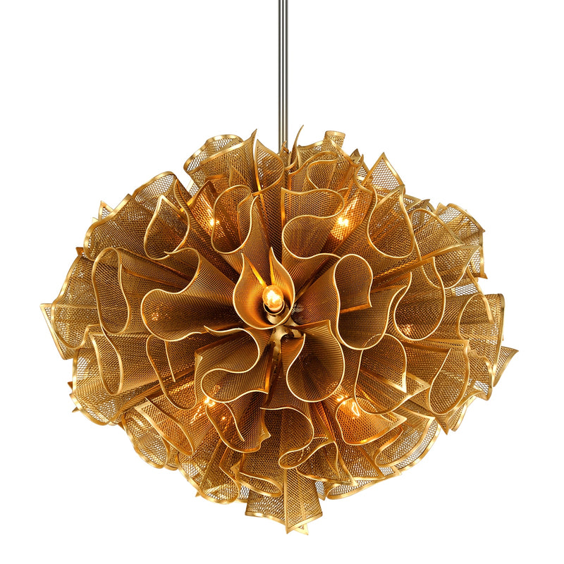 Corbett Lighting 218-412-GL 12 Light Chandelier, Gold Leaf