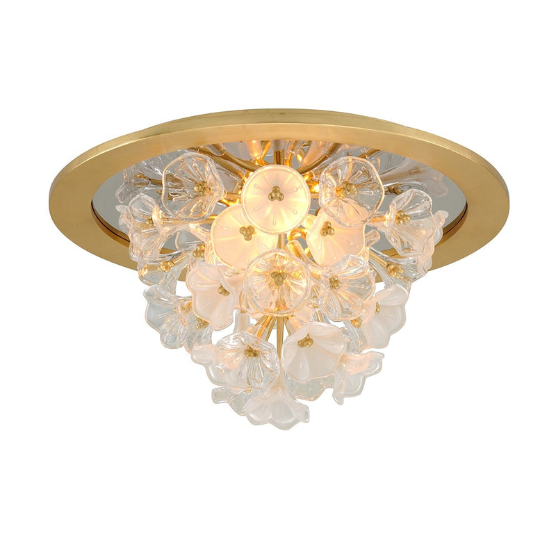 Corbett Lighting 268-31-GL Three Light Flush Mount, Gold Leaf