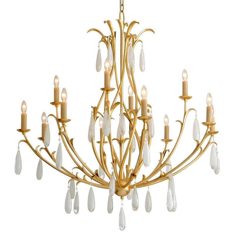 Corbett Lighting 293-012-GL 12 Light Chandelier, Gold Leaf