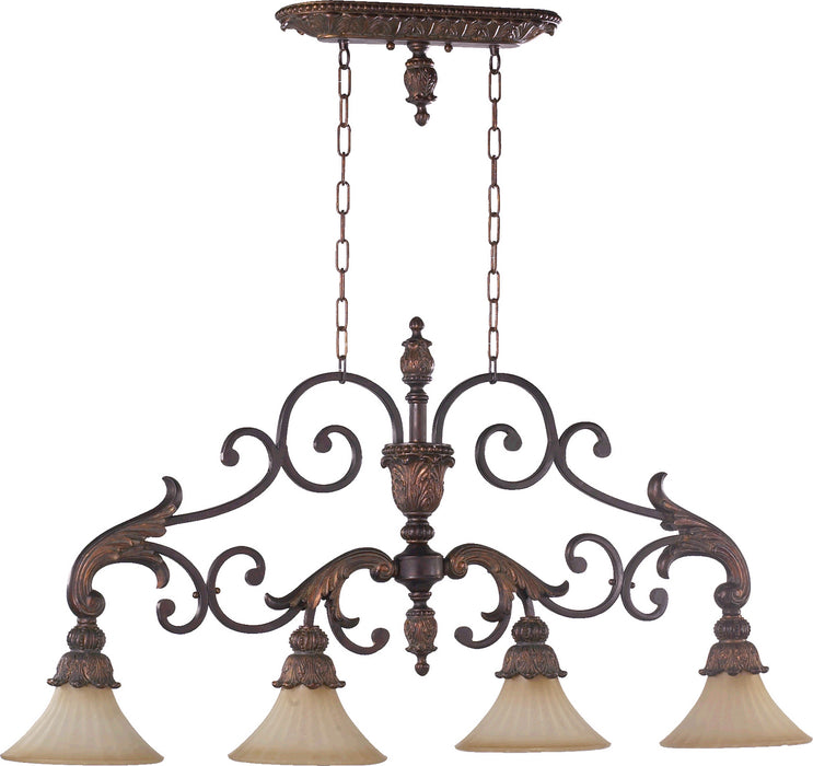 Quorum 6330-4-88 Four Light Island Pendant, Corsican Gold