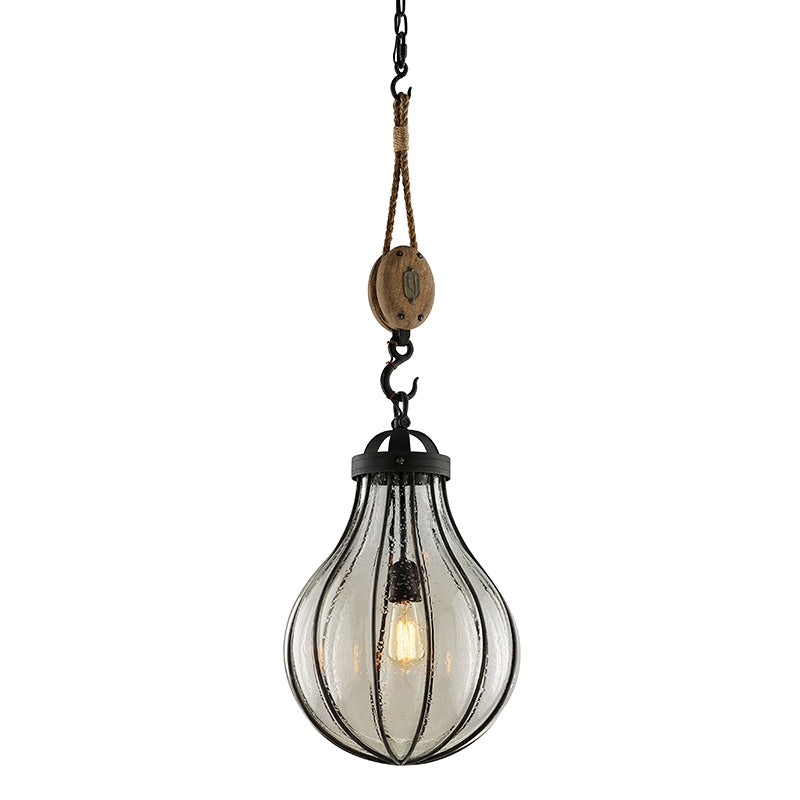 Troy Lighting F4905-FOR One Light Pendant, Forged Iron