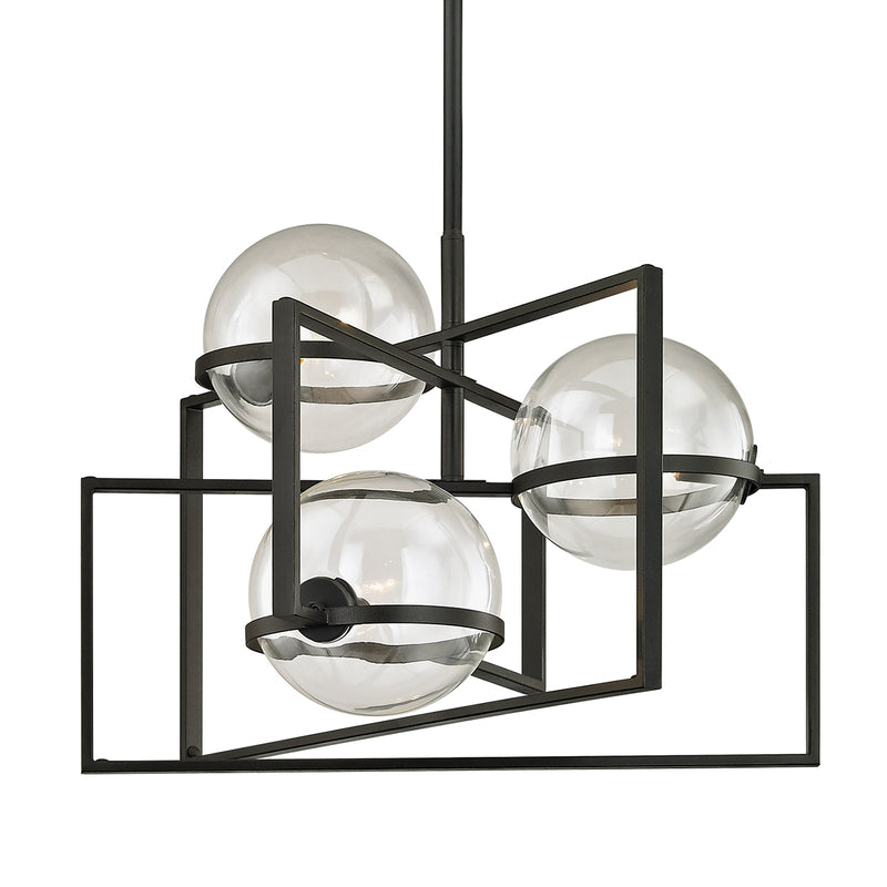 Troy Lighting F6223-TBK Three Light Chandelier, Texture Black
