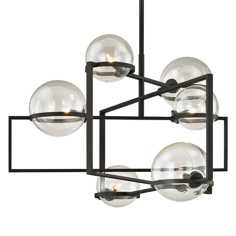 Troy Lighting F6226-TBK Six Light Chandelier, Textured Black