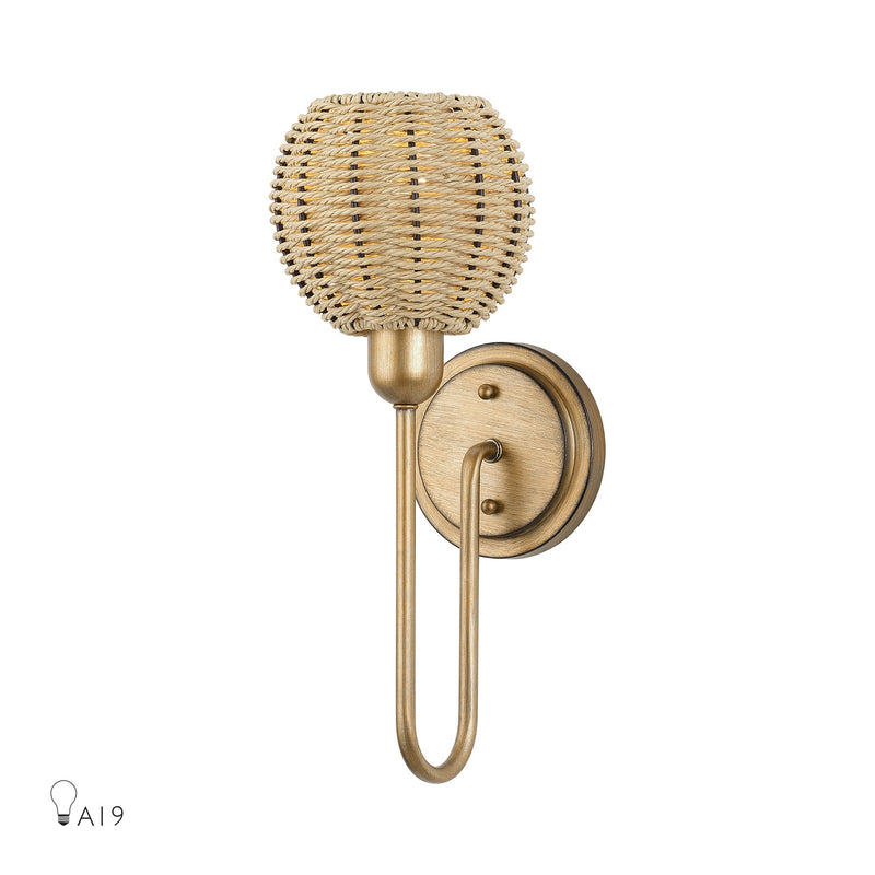Livex Lighting 13681-48 One Light Wall Sconce, Antique Gold Leaf