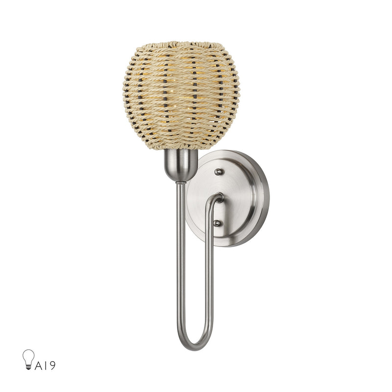 Livex Lighting 13681-91 One Light Wall Sconce, Brushed Nickel