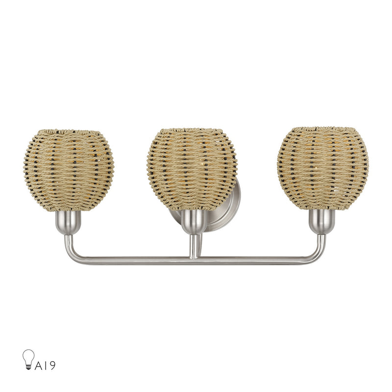 Livex Lighting 13683-91 Three Light Vanity, Brushed Nickel