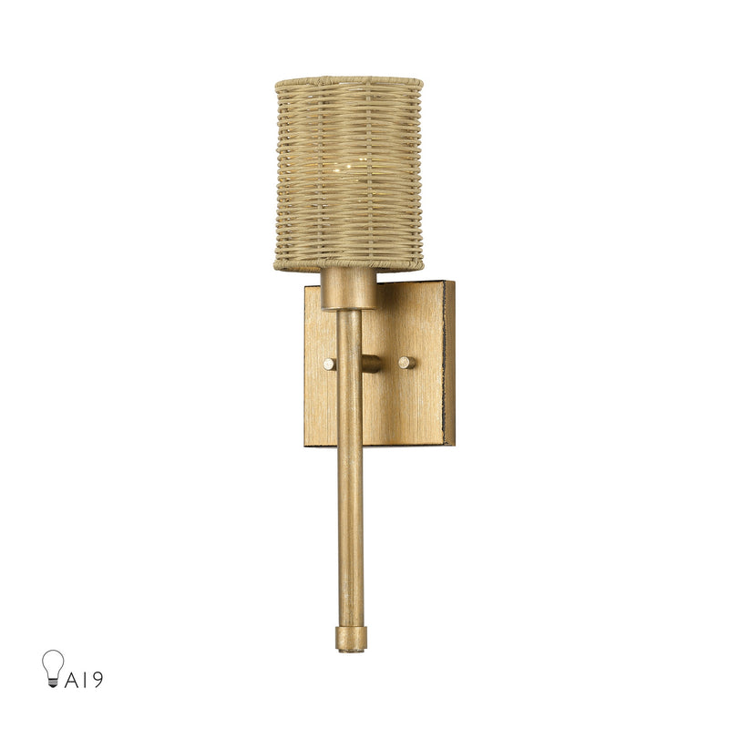 Livex Lighting 13701-48 One Light Wall Sconce, Antique Gold Leaf