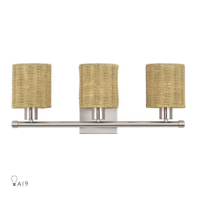 Livex Lighting 13703-91 Three Light Vanity, Brushed Nickel