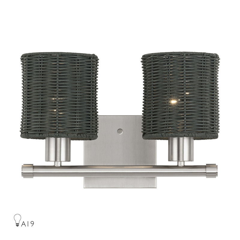 Livex Lighting 13717-91 Two Light Vanity, Brushed Nickel