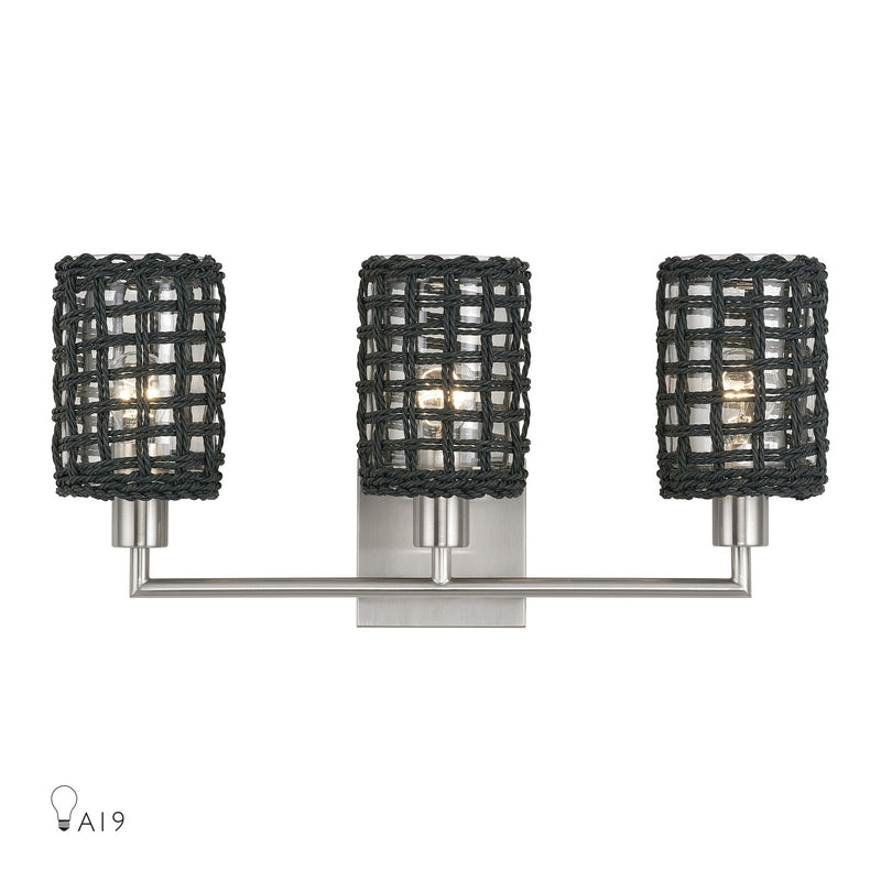 Livex Lighting 14043-91 Three Light Vanity, Brushed Nickel