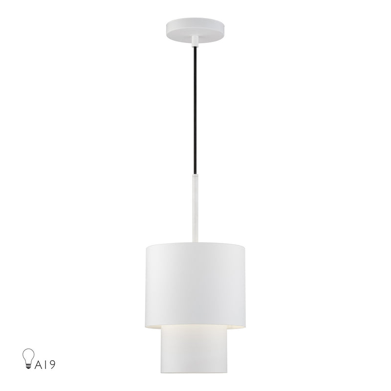 Livex Lighting 40058-03 One Light Mini Pendant, White