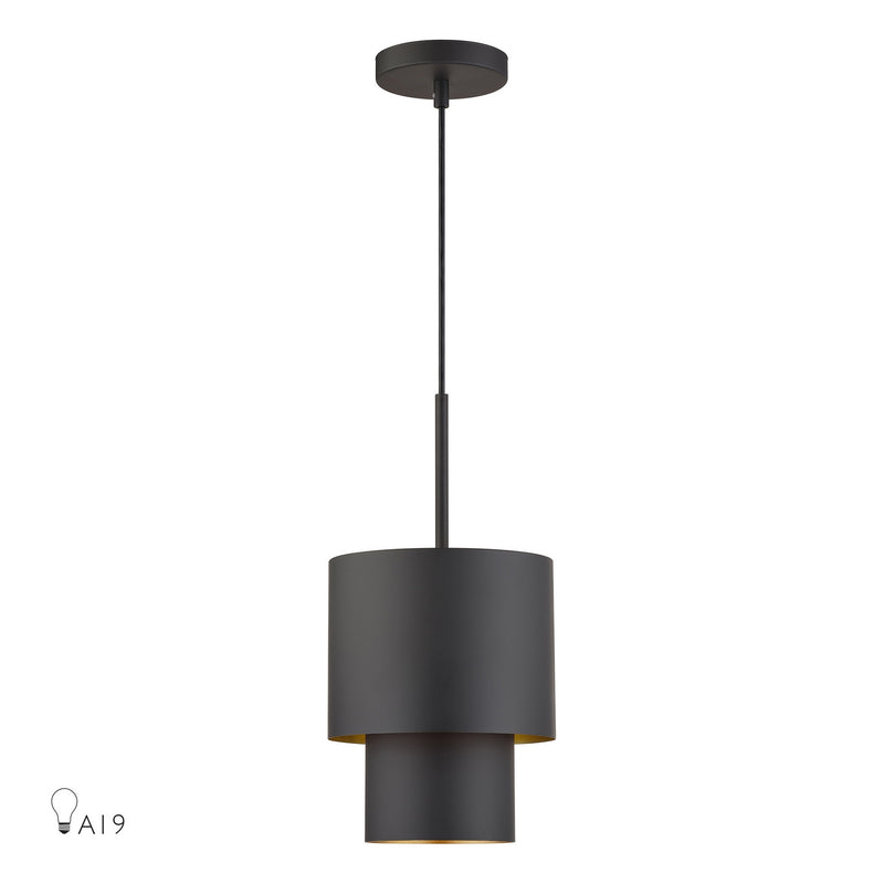 Livex Lighting 40058-07 One Light Mini Pendant, Bronze