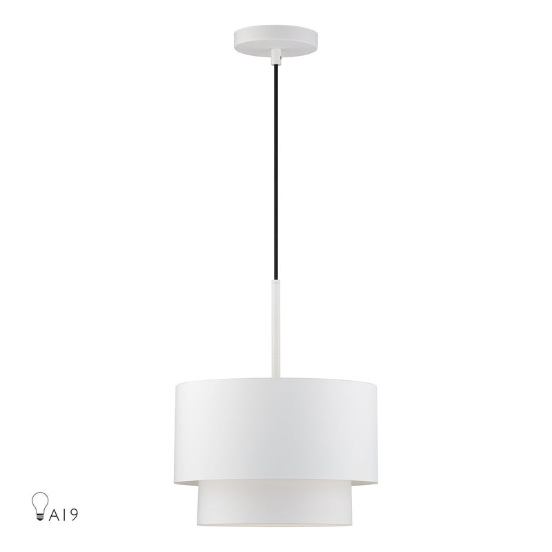 Livex Lighting 40059-03 One Light Pendant, White