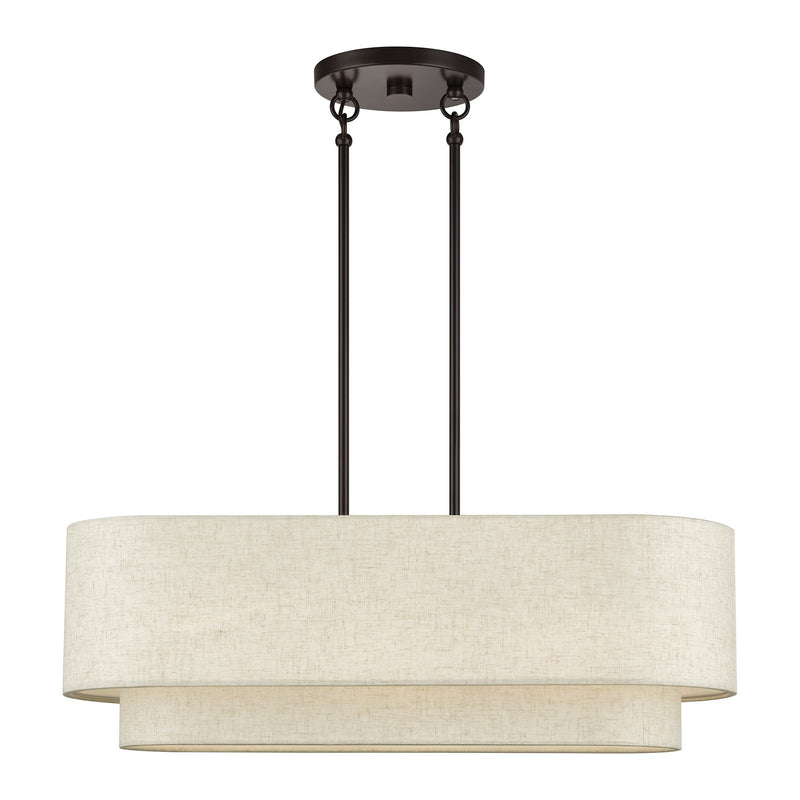 Livex Lighting 41933-92 Three Light Linear Chandelier, English Bronze