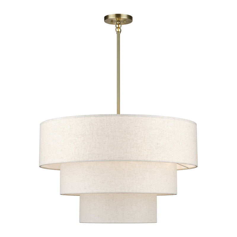 Livex Lighting 41937-01 Eight Light Chandelier, Antique Brass