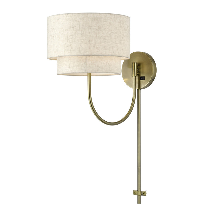 Livex Lighting 41940-01 One Light Swing Arm Wall Lamp, Antique Brass
