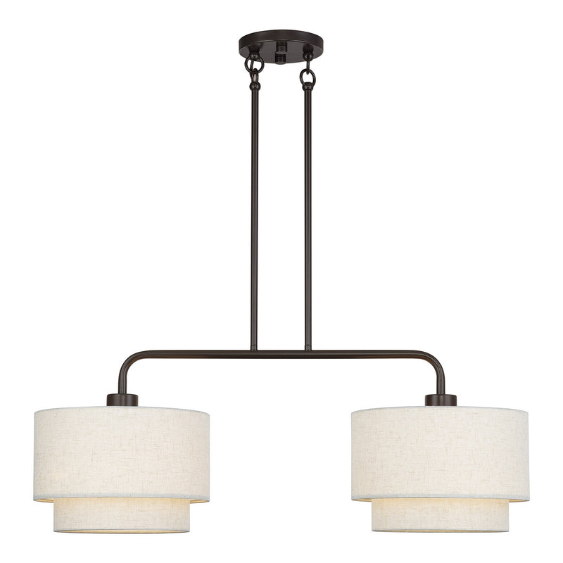 Livex Lighting 41942-92 Two Light Linear Chandelier, English Bronze