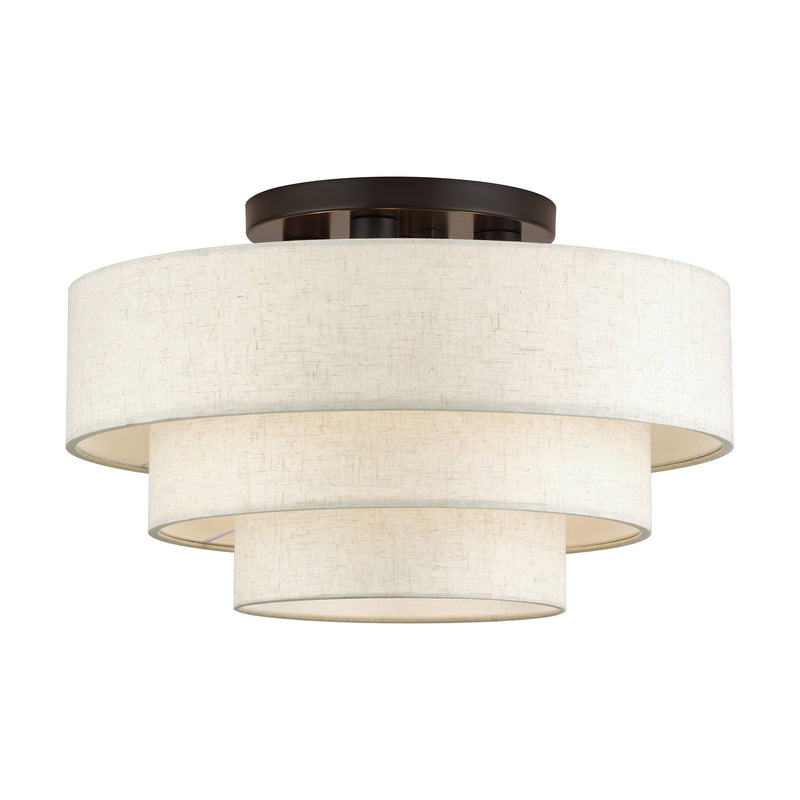 Livex Lighting 41946-92 Four Light Semi-Flush Mount, English Bronze