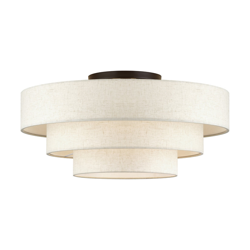 Livex Lighting 41948-92 Five Light Semi-Flush Mount, English Bronze