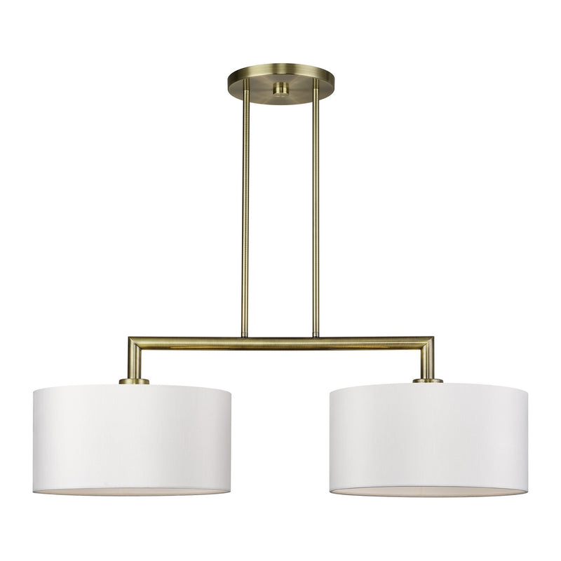 Livex Lighting 45492-01 Two Light Linear Chandelier, Antique Brass