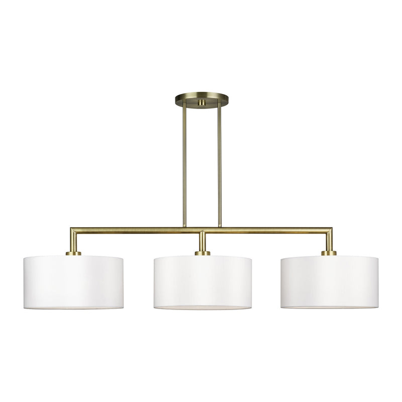Livex Lighting 45493-01 Three Light Linear Chandelier, Antique Brass