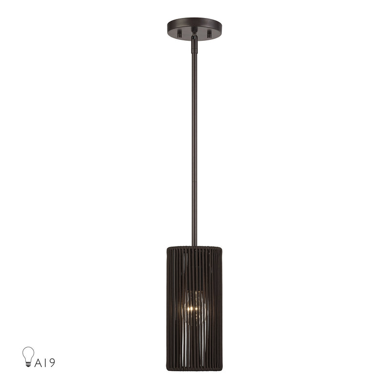 Livex Lighting 49121-92 One Light Mini Pendant, English Bronze