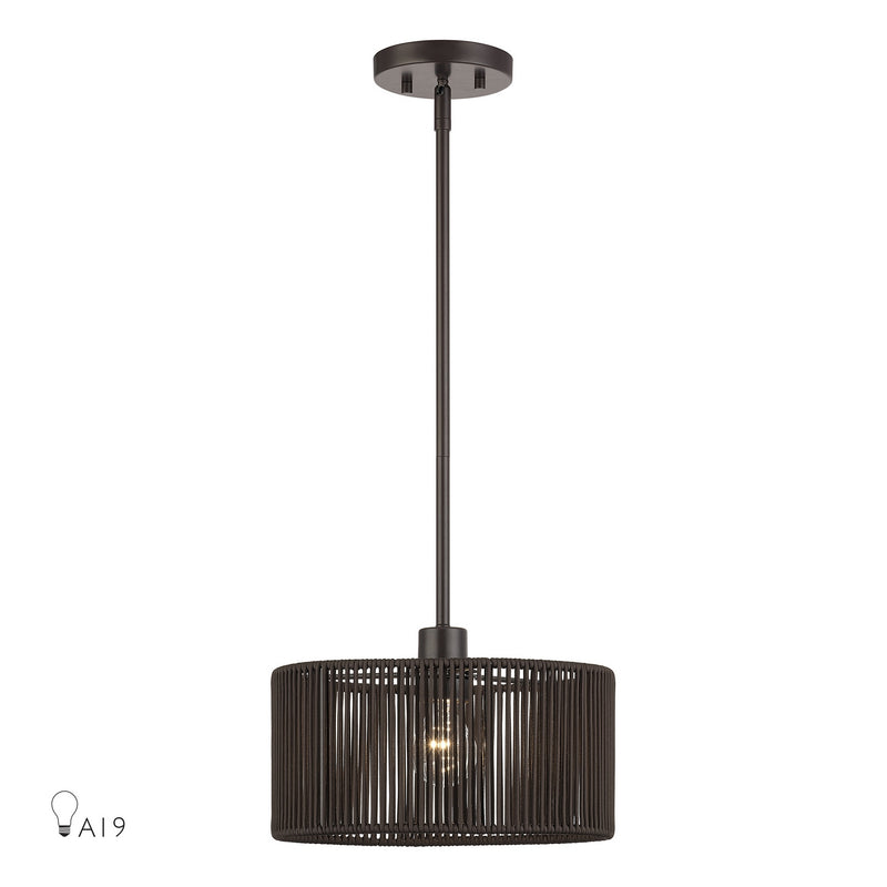 Livex Lighting 49122-92 One Light Pendant, English Bronze