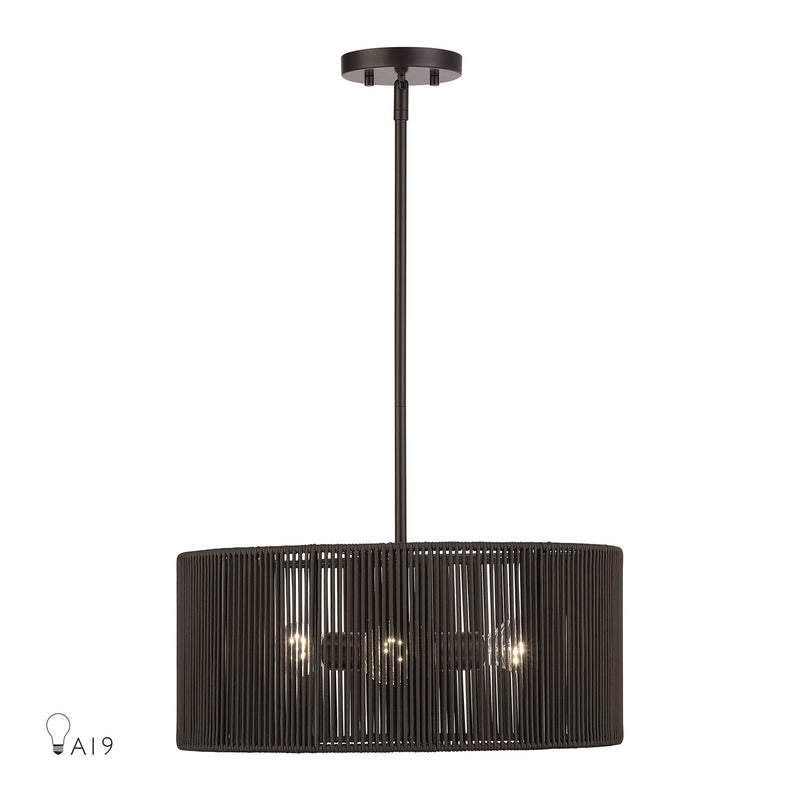 Livex Lighting 49123-92 Three Light Chandelier, English Bronze