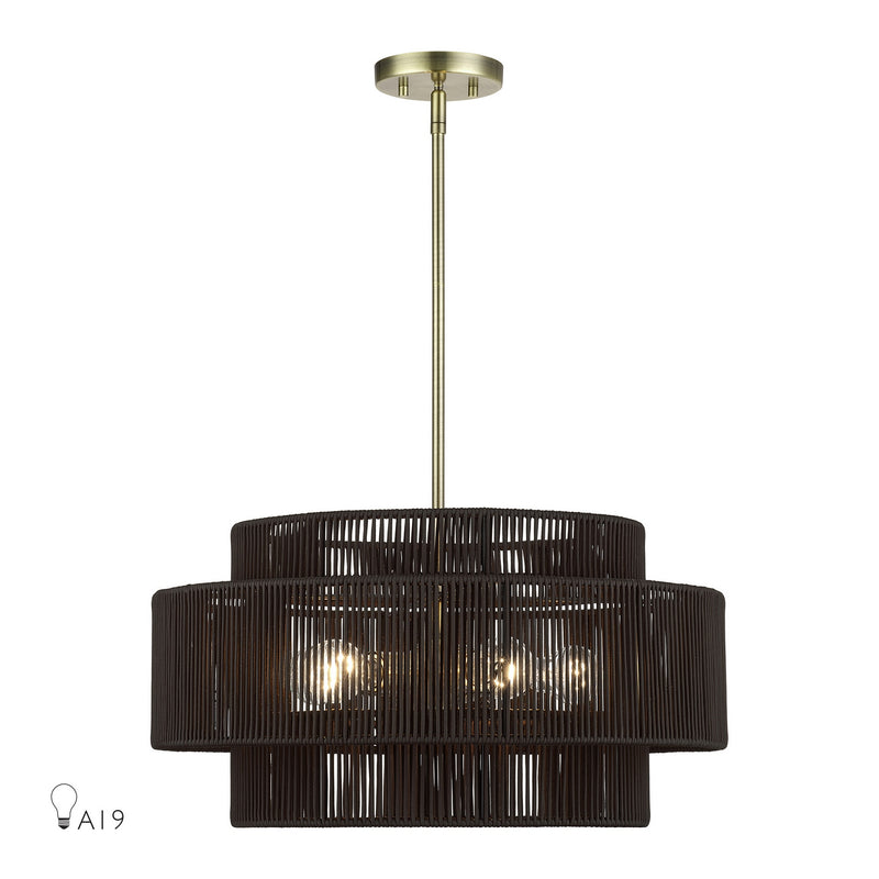 Livex Lighting 49124-01 Five Light Chandelier, Antique Brass