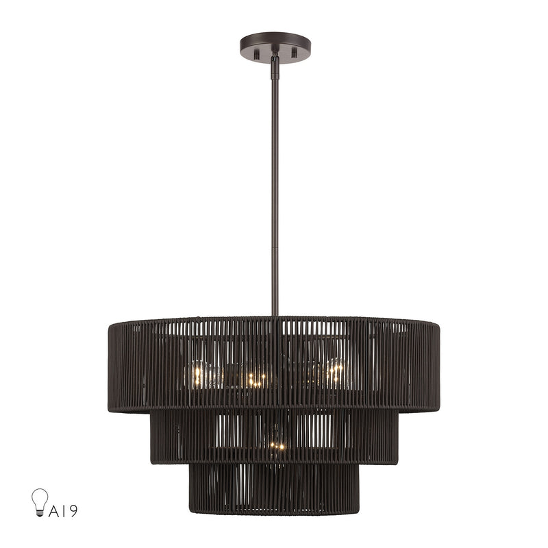 Livex Lighting 49126-92 Six Light Chandelier, English Bronze