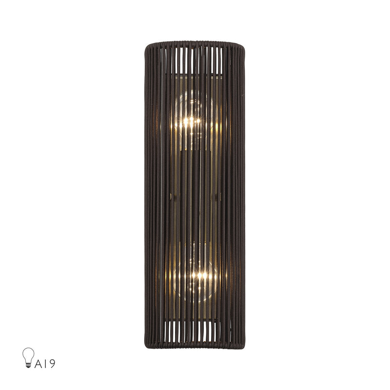 Livex Lighting 49138-01 Two Light Wall Sconce, Antique Brass