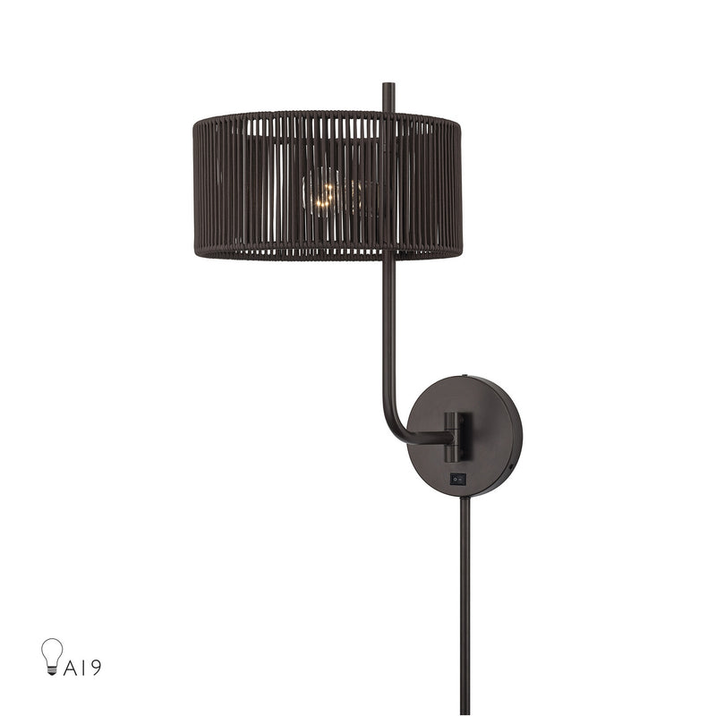 Livex Lighting 49139-92 One Light Swing Arm Wall Lamp, English Bronze