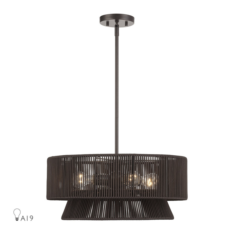 Livex Lighting 49144-92 Four Light Chandelier, English Bronze