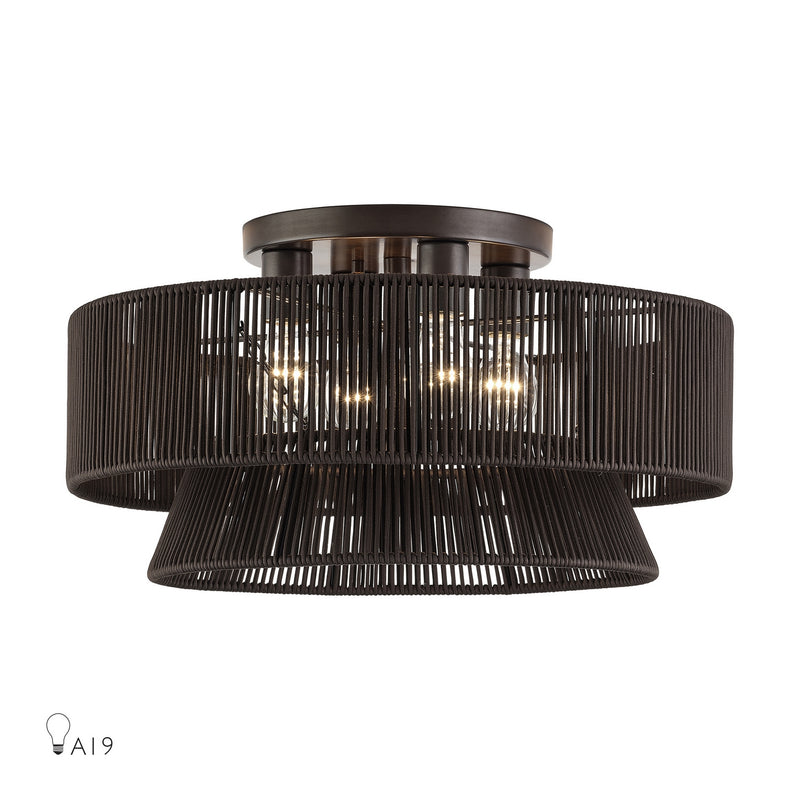 Livex Lighting 49148-92 Four Light Semi-Flush Mount, English Bronze