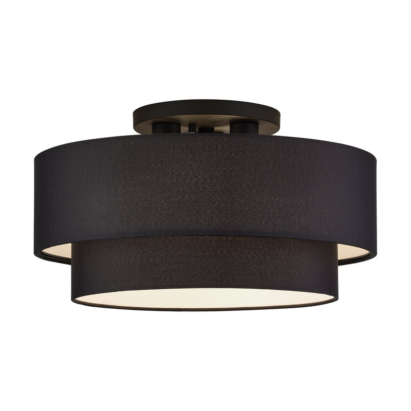 Livex Lighting 50267-04 Three Light Semi-Flush Mount, Black