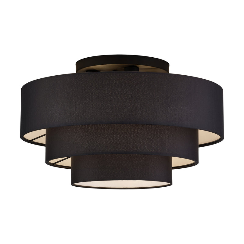 Livex Lighting 50268-04 Four Light Semi-Flush Mount, Black