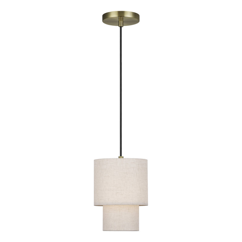 Livex Lighting 51089-01 One Light Mini Pendant, Antique Brass