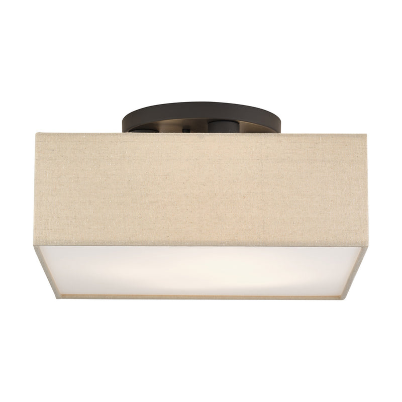 Livex Lighting 52273-07 Four Light Semi-Flush Mount, Bronze