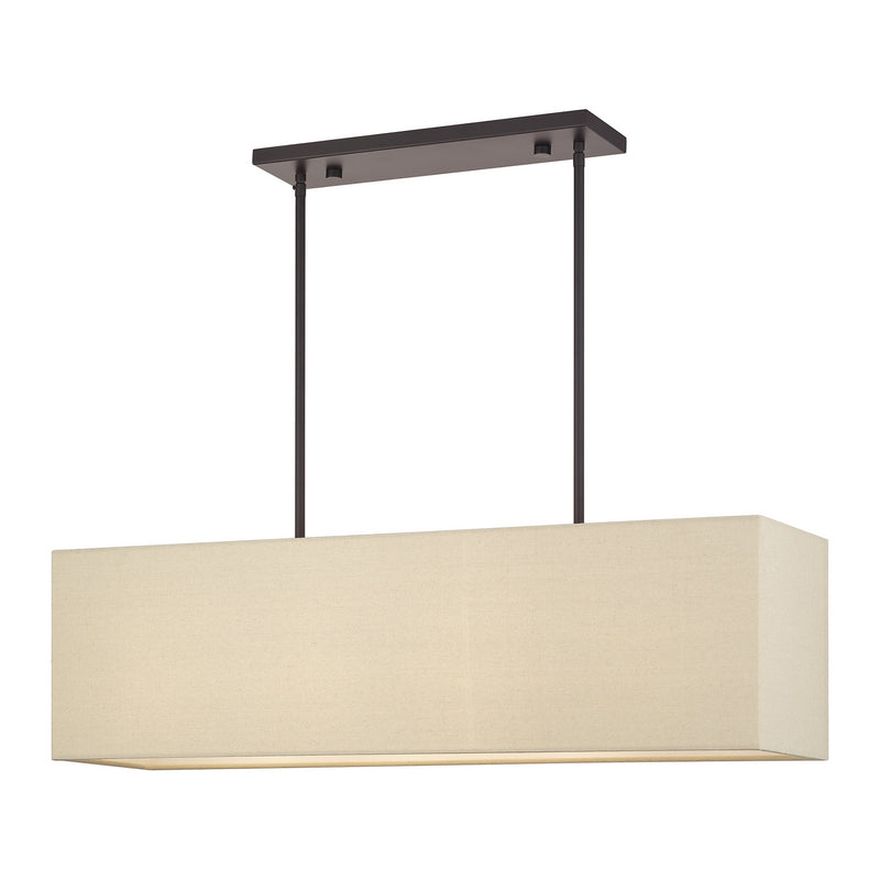 Livex Lighting 52276-07 Four Light Linear Chandelier, Bronze