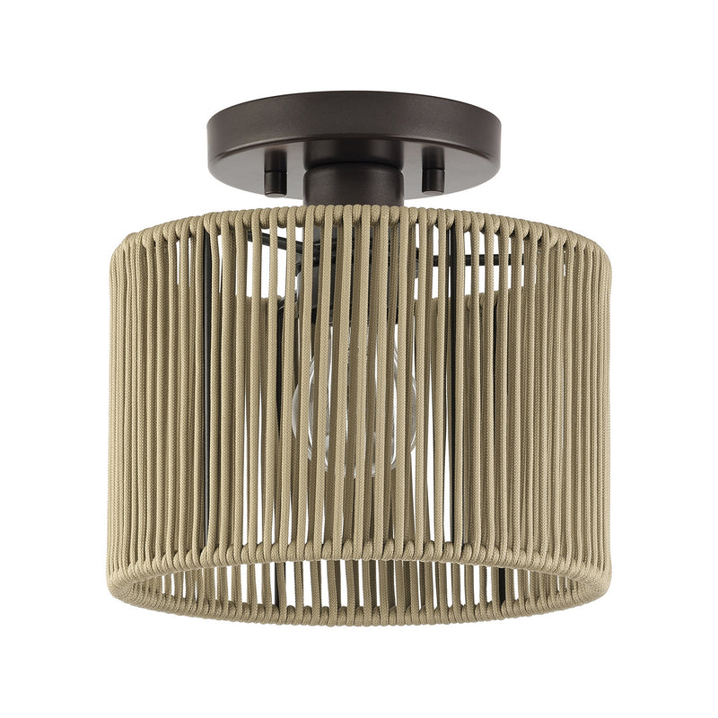 Livex Lighting 53141-92 One Light Semi-Flush Mount, English Bronze