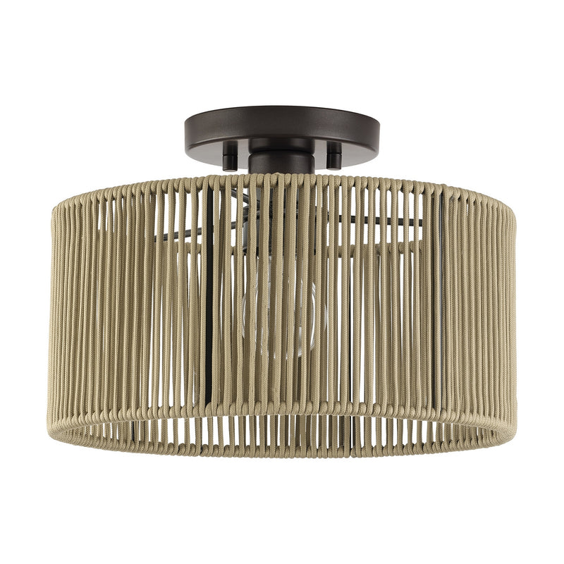 Livex Lighting 53142-92 One Light Semi-Flush Mount, English Bronze