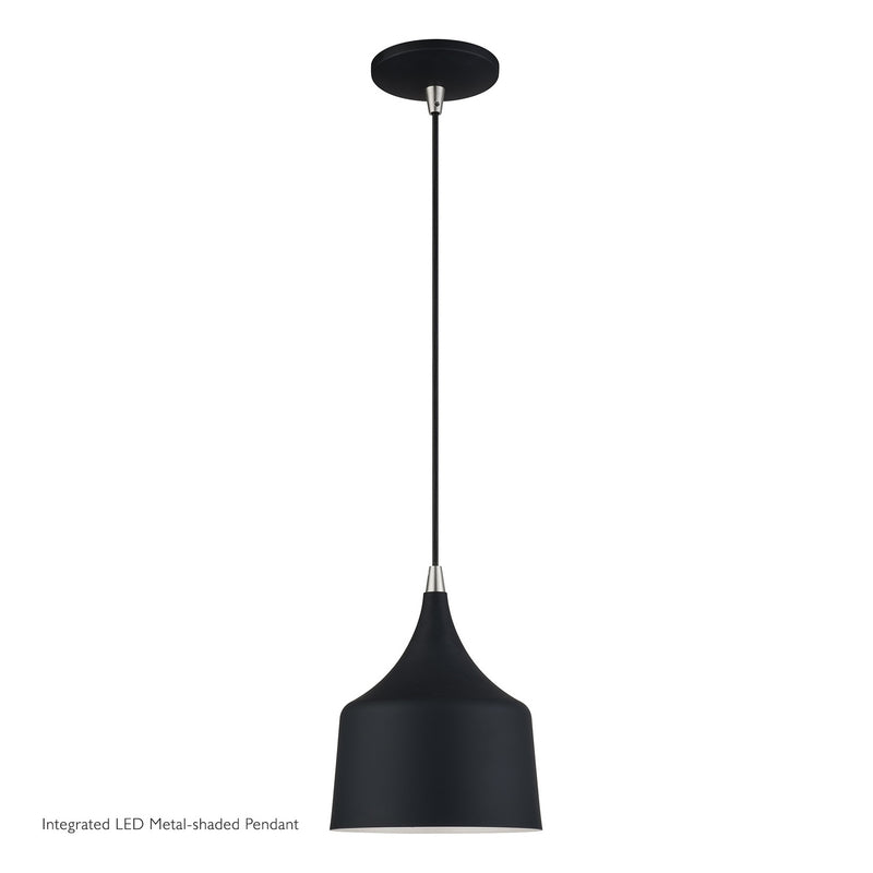 Livex Lighting 51472-04 LED Pendant, Black w/Brushed Nickel
