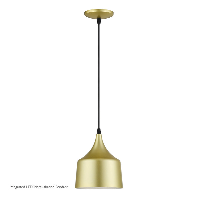 Livex Lighting 51472-33 LED Pendant, Soft Gold w/Black