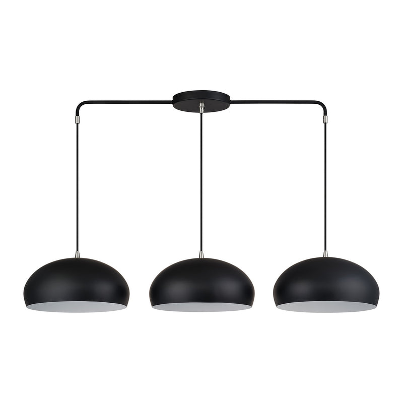 Livex Lighting 51512-04 Three Light Linear Chandelier, Black w/Brushed Nickel