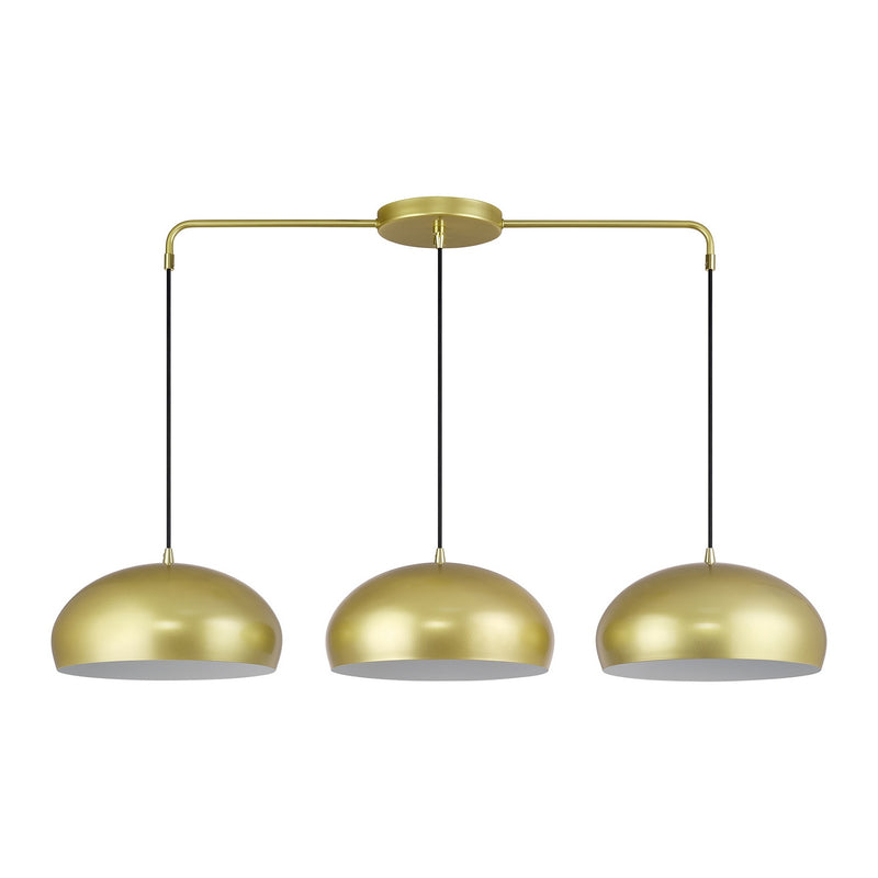 Livex Lighting 51512-33 Three Light Linear Chandelier, Soft Gold w/Polished Brass