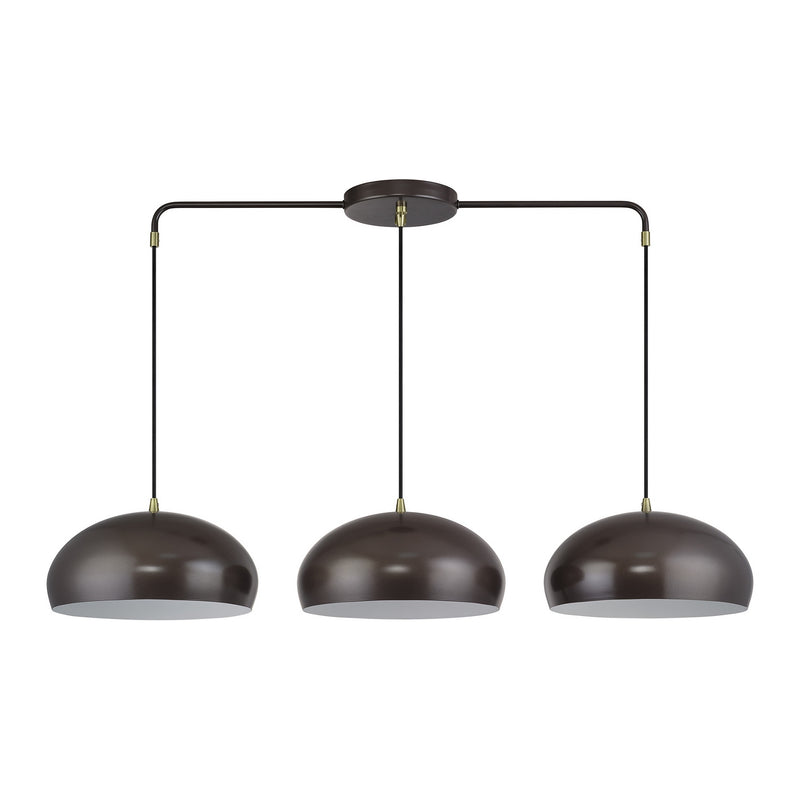 Livex Lighting 51512-92 Three Light Linear Chandelier, English Bronze w/Antique Brass